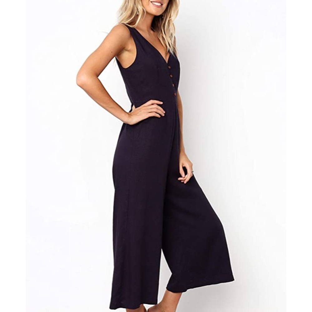 Wide leg black jumpsuit